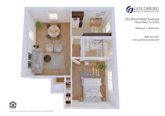 Floor Plan  One Bedroom