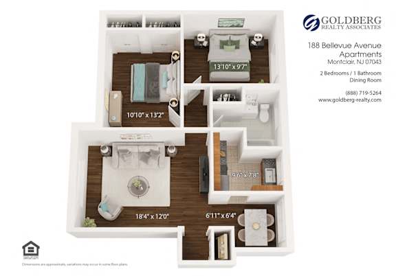 Floor Plan  Two Bedroom Dining Room