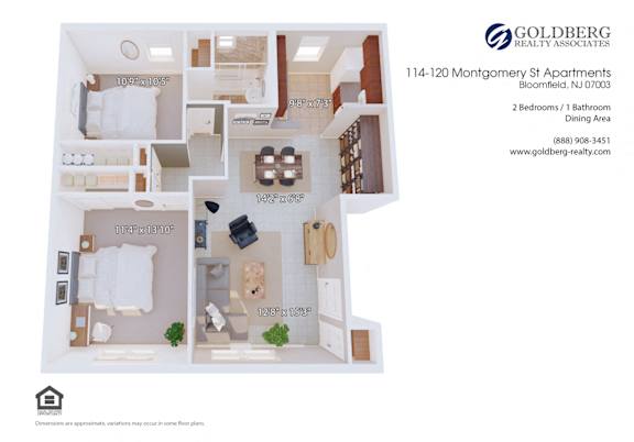 Floor Plan  Two Bedroom