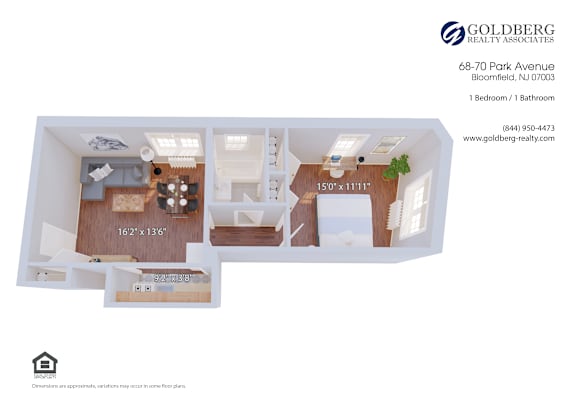 Floor Plan  One Bedroom
