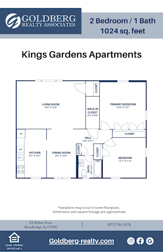 Floor Plan  Two Bedroom-One Bath