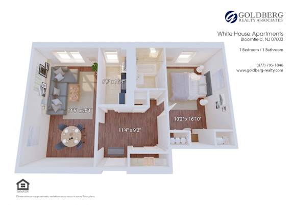 Floor Plan  One Bedroom