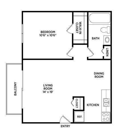 Floor Plan  1 Bedroom