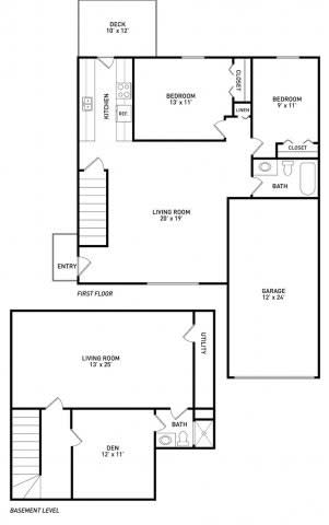 Floor Plan  2 Bedroom Duplex