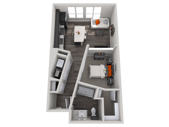 Floor Plan  1 bedroom floor plan Vista at the Heights Eastwood Apartments