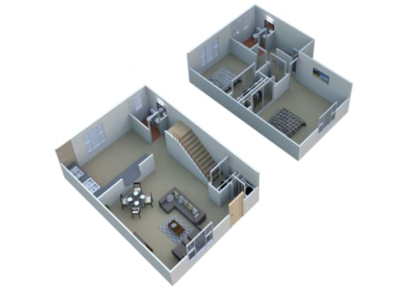 Floor Plan  Two bedroom townhome