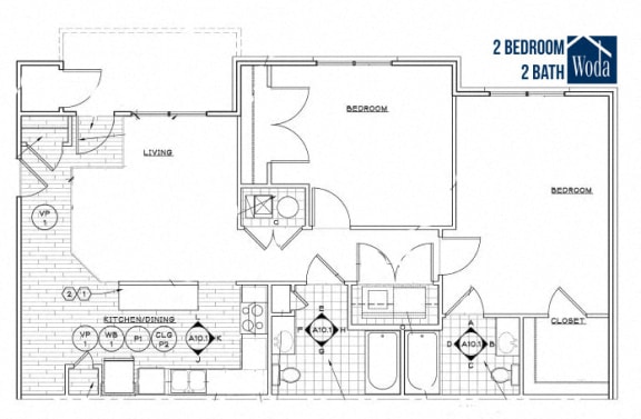 Floor Plan  Two Bedroom