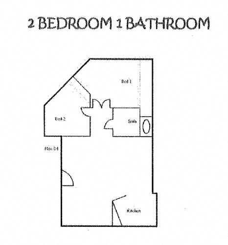Floor Plan  Alder Court Santa Ana, CA 2 Bedroom 1 Bathroom 825 SF