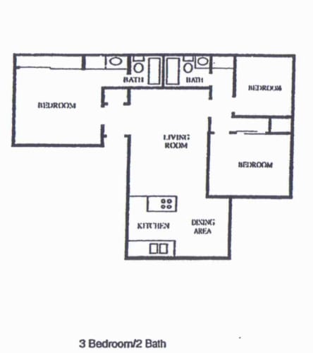 Floor Plan  Newhope Pines Santa Ana, CA 3x2 Floor Plan 1190 SF