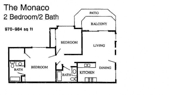 Floor Plan  San Tropez Santa Ana, CA The Monaco Floor Plan 1,000 SF