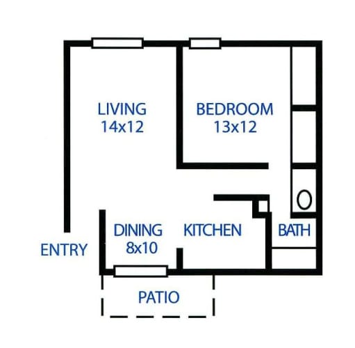 Floor Plan  One Bedroom B