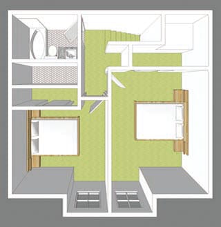 Floor Plan  Two Bedroom Townhome