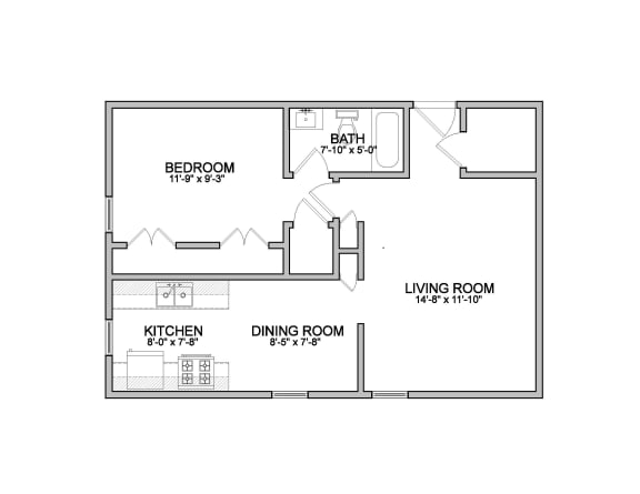 Floor Plan  1 Bedroom