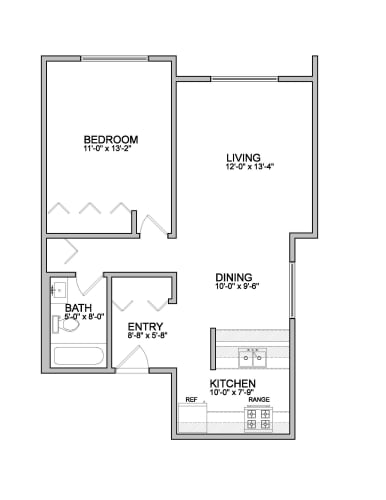 Floor Plan  1 Bedroom