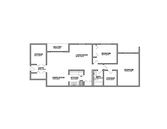 Floor Plan  2 Bedroom Flat