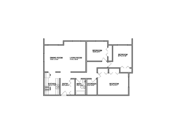 Floor Plan  3 Bedroom Flat