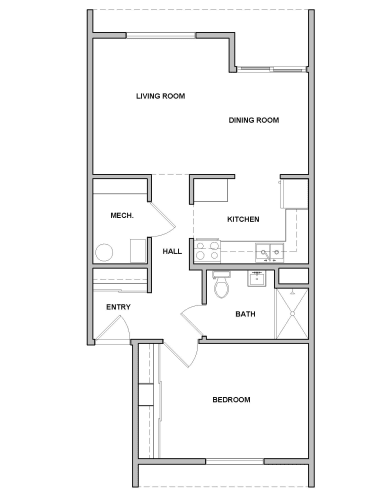 Floor Plan  1 Bedroom