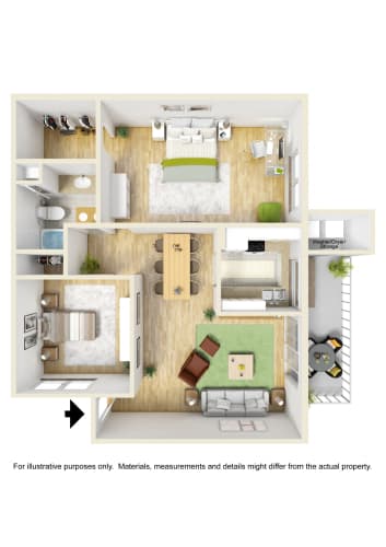 Floor Plan  Two Bedroom One Bath
