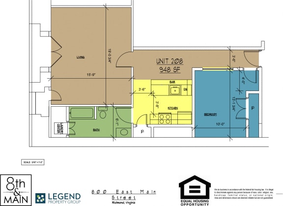 Floor Plan  8th and Main 208