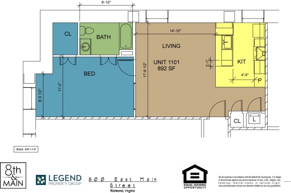Floor Plan  8th and Main 1101