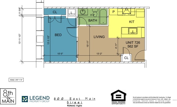 Floor Plan  8th and Main 726