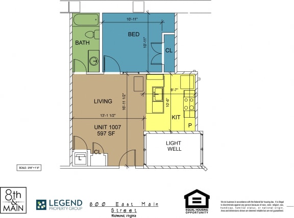 Floor Plan  8th and Main 1007