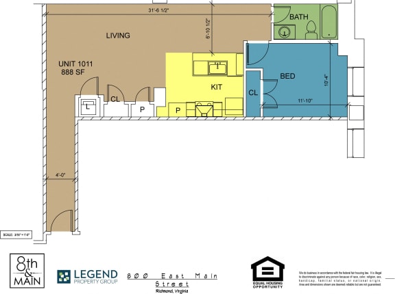Floor Plan  8th and Main 1011