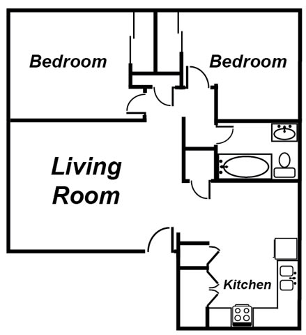 Floor Plan  2 Bedroom Apartment Floorplan