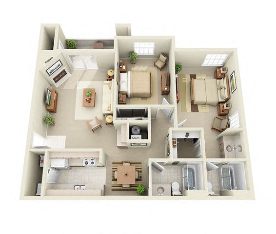 1, 2 & 3-Bedrooms at Eagle Ranch Apartments off Paseo Del Norte Blvd.