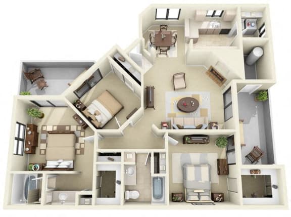 Floor Plan  St. Croix | 3 Bedroom 2 Bathroom Floor Plan