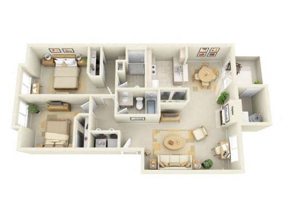 Floor Plan  two Bedroom apartments for rent
