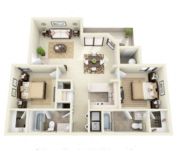 Floor Plan  Sterling | 2 Bedroom 2 Bathroom Floor Plan