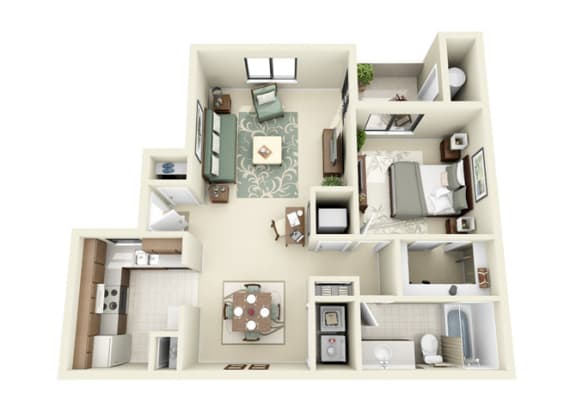 Floor Plan  1 bedroom apartments for rent in Northeast Albuquerque