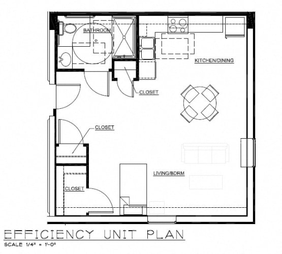 Floor Plan  Efficiency Unit