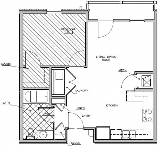 Floor Plan  One Bedroom