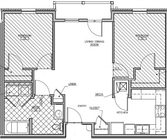 Floor Plan  Two Bedroom