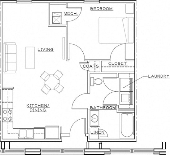 Floor Plan  One Bedroom