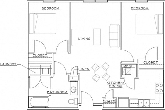 Floor Plan  Two Bedroom