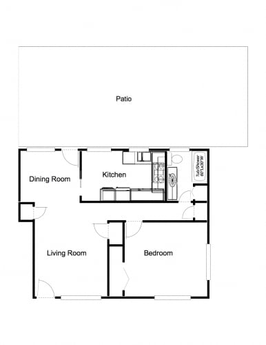 Floor Plan  1 Bedroom floor plan for 848 Blair Avenue