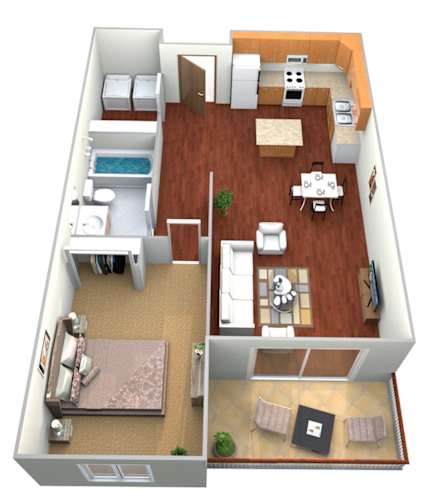 Floor Plan  1 Bed 1 Bath Floor Plan View at Cypress Court Apartments, Minnesota, 56425