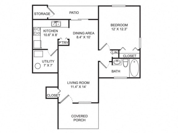 Floor Plan  1 B/1 B Lower