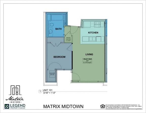 Floor Plan  Matrix Midtown Unit 101