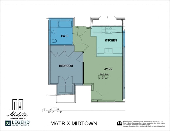 Floor Plan  Matrix Midtown Unit 103
