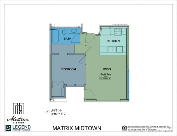 Floor Plan  Matrix Midtown Unit 104