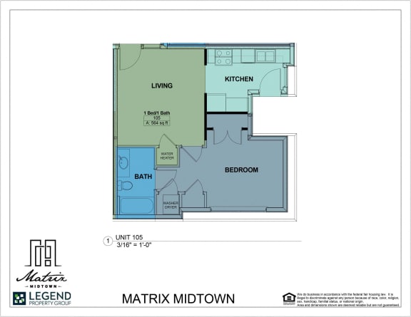 Floor Plan  Matrix Midtown Unit 105