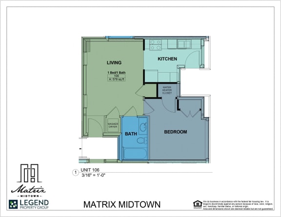Floor Plan  Matrix Midtown Unit 106
