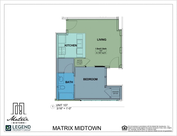 Floor Plan  Matrix Midtown Unit 107
