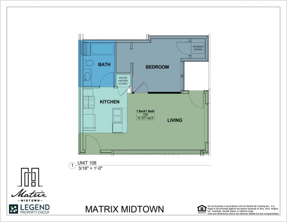 Floor Plan  Matrix Midtown Unit 108