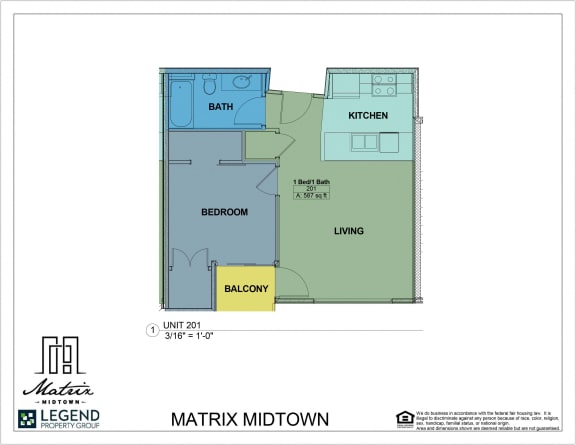 Floor Plan  Matrix Midtown Unit 201