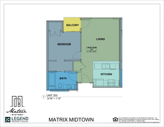 Floor Plan  Matrix Midtown Unit 203